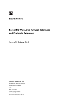 Screenos Wide Area Network Interfaces and Protocols Reference