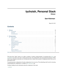 Tychoish, Personal Stack Release