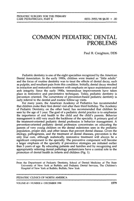 Common Pediatric Dental Problems