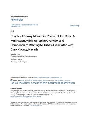 People of Snowy Mountain, People of the River: a Multi-Agency Ethnographic Overview and Compendium Relating to Tribes Associated with Clark County, Nevada