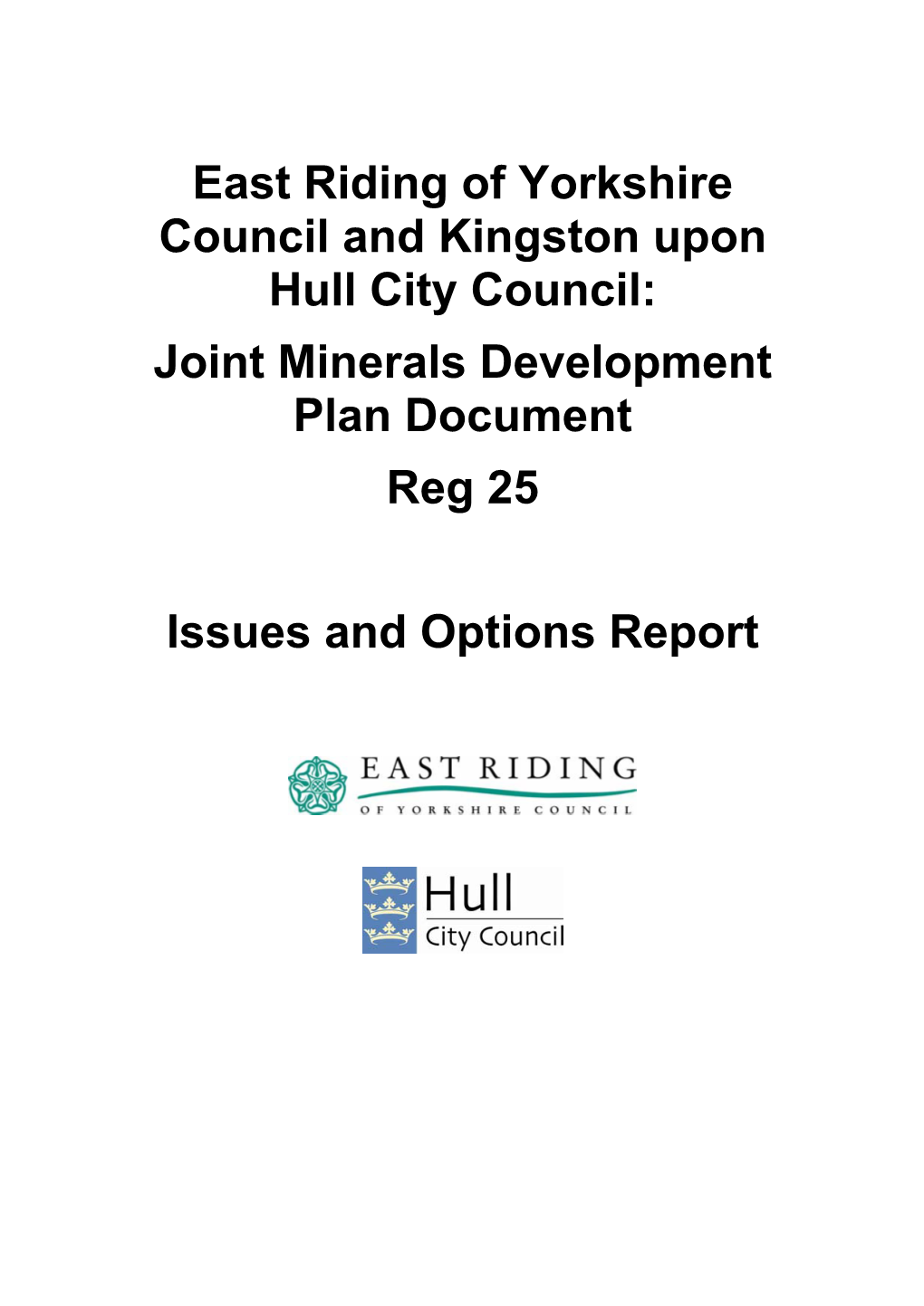 Issues and Option – Joint Minerals Plan