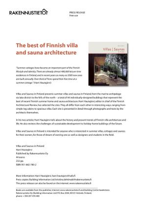 The Best of Finnish Villa and Sauna Architecture