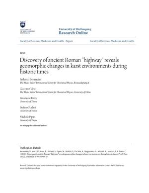 Reveals Geomorphic Changes in Karst Environments During Historic Times