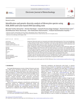 Identification and Genetic Diversity Analysis Of