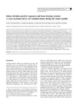Indoor Ultrafine Particle Exposures and Home Heating Systems