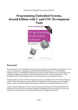 Programming Embedded Systems, Second Edition with C and GNU Development Tools