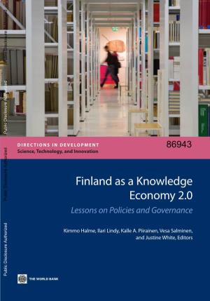 Finland As a Knowledge Economy 2.0 Halme, Lindy, Piirainen, Salminen, and White the WORLD BANK