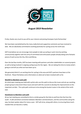 August 2019 Newsletter