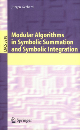 Modular Algorithms in Symbolic Summation and Sy