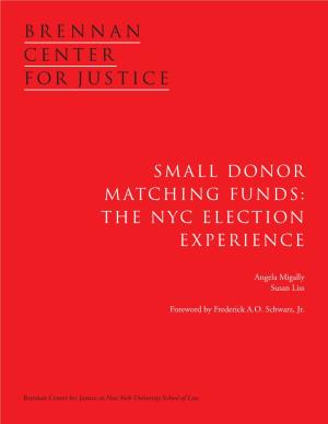 Small Donor Matching Funds: the Nyc Election Experience | 2 Ii
