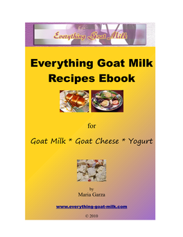 Everything Goat Milk Recipes Ebook