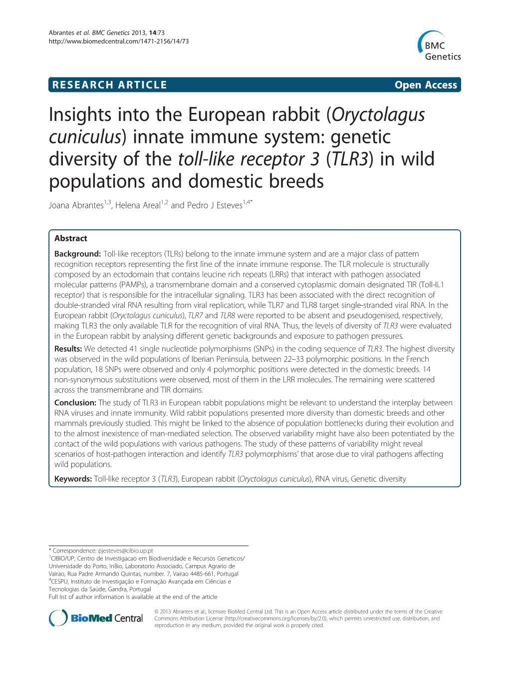 Insights Into the European Rabbit (Oryctolagus Cuniculus) Innate