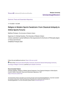 From Classical Antiquity to Online Sports Forums