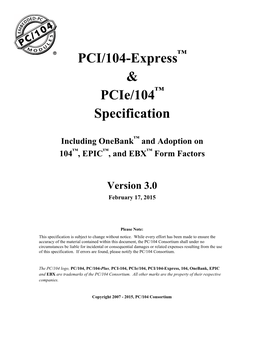 PCI/104-Express & Pcie/104 Specification