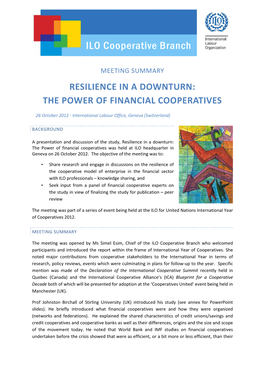 The Power of Financial Cooperatives