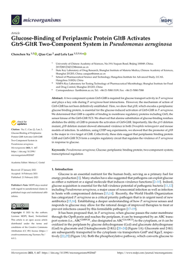 Glucose-Binding of Periplasmic Protein Gltb Activates Gtrs-Gltr Two-Component System in Pseudomonas Aeruginosa