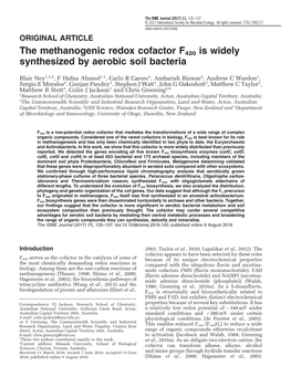 The Methanogenic Redox Cofactor F420 Is Widely Synthesized by Aerobic Soil Bacteria