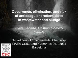 Occurrence, Elimination, and Risk of Anticoagulant Rodenticides in Wastewater and Sludge