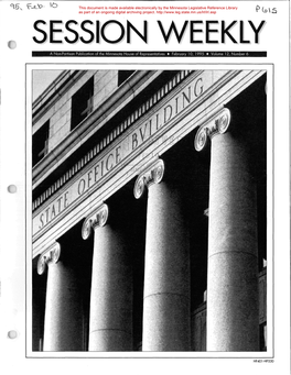 A Non-Partisan Publication of the Minnesota House of Representatives + February 10, 1995 + Volume 12, Number 6