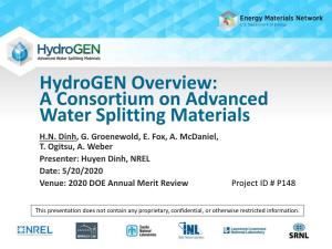 A Consortium on Advanced Water Splitting Materials H.N