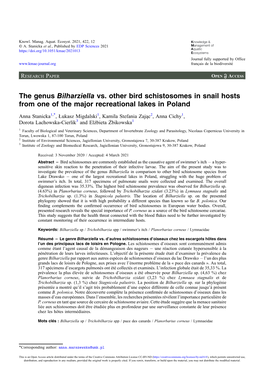 The Genus Bilharziella Vs. Other Bird Schistosomes in Snail Hosts from One of the Major Recreational Lakes in Poland