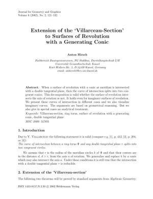 Villarceau-Section’ to Surfaces of Revolution with a Generating Conic