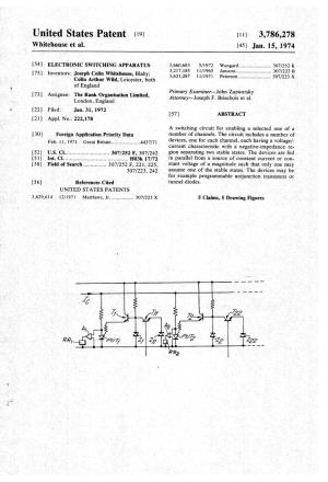 United States Patent to 11, 3,786,278 Whitehouse Et Al