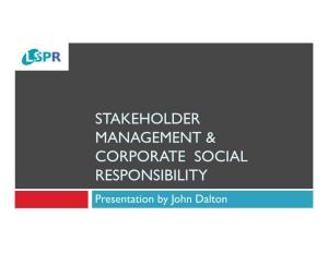 Stakeholder Management & Corporate Social
