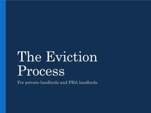 The Eviction Process for Private Landlords and PHA Landlords Background