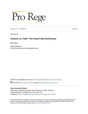 Science Vs. Faith: the Great False Dichotomy