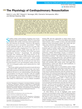 The Physiology of Cardiopulmonary Resuscitation