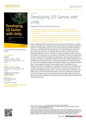 Developing 2D Games with Unity Independent Game Programming with C