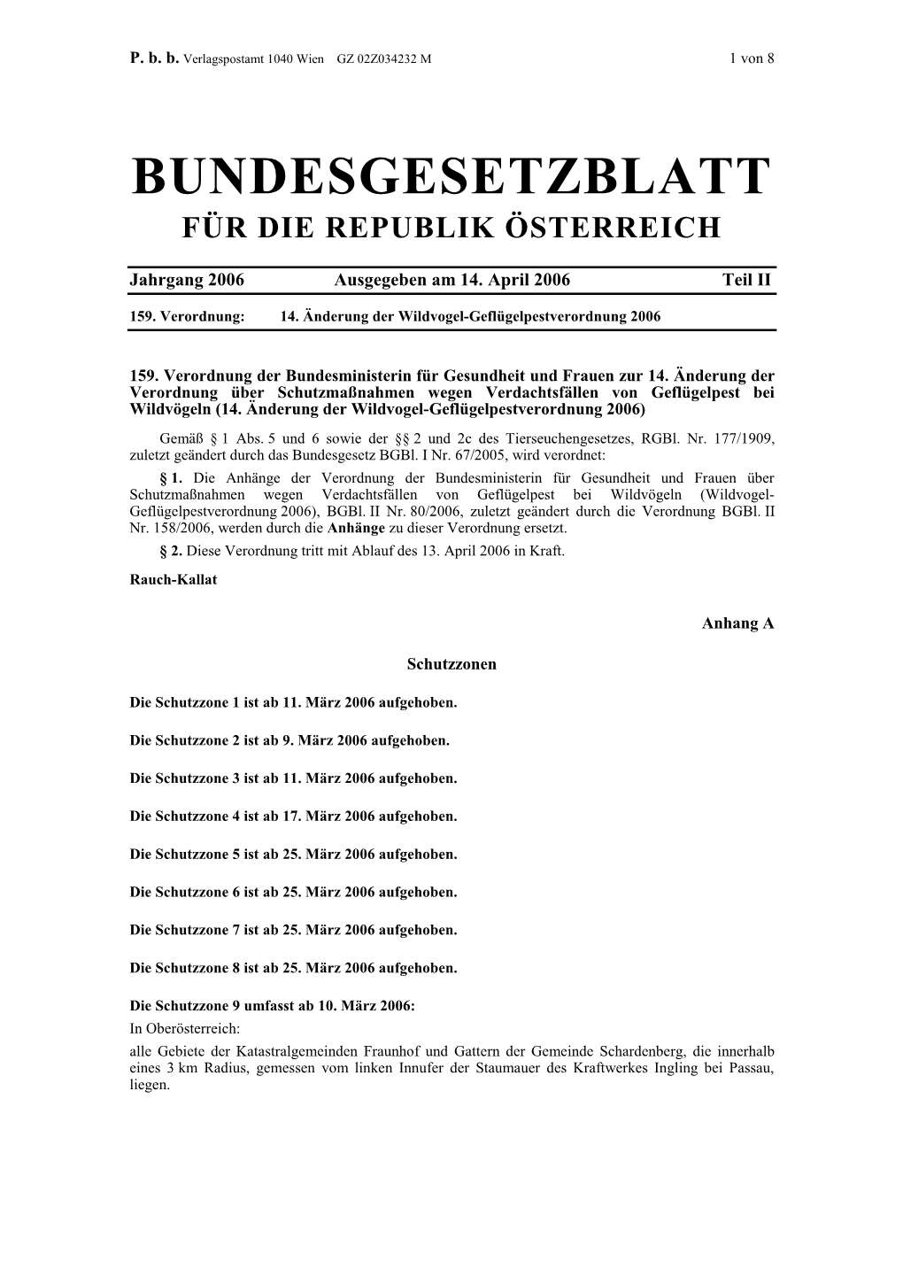 Bundesgesetzblatt Für Die Republik Österreich