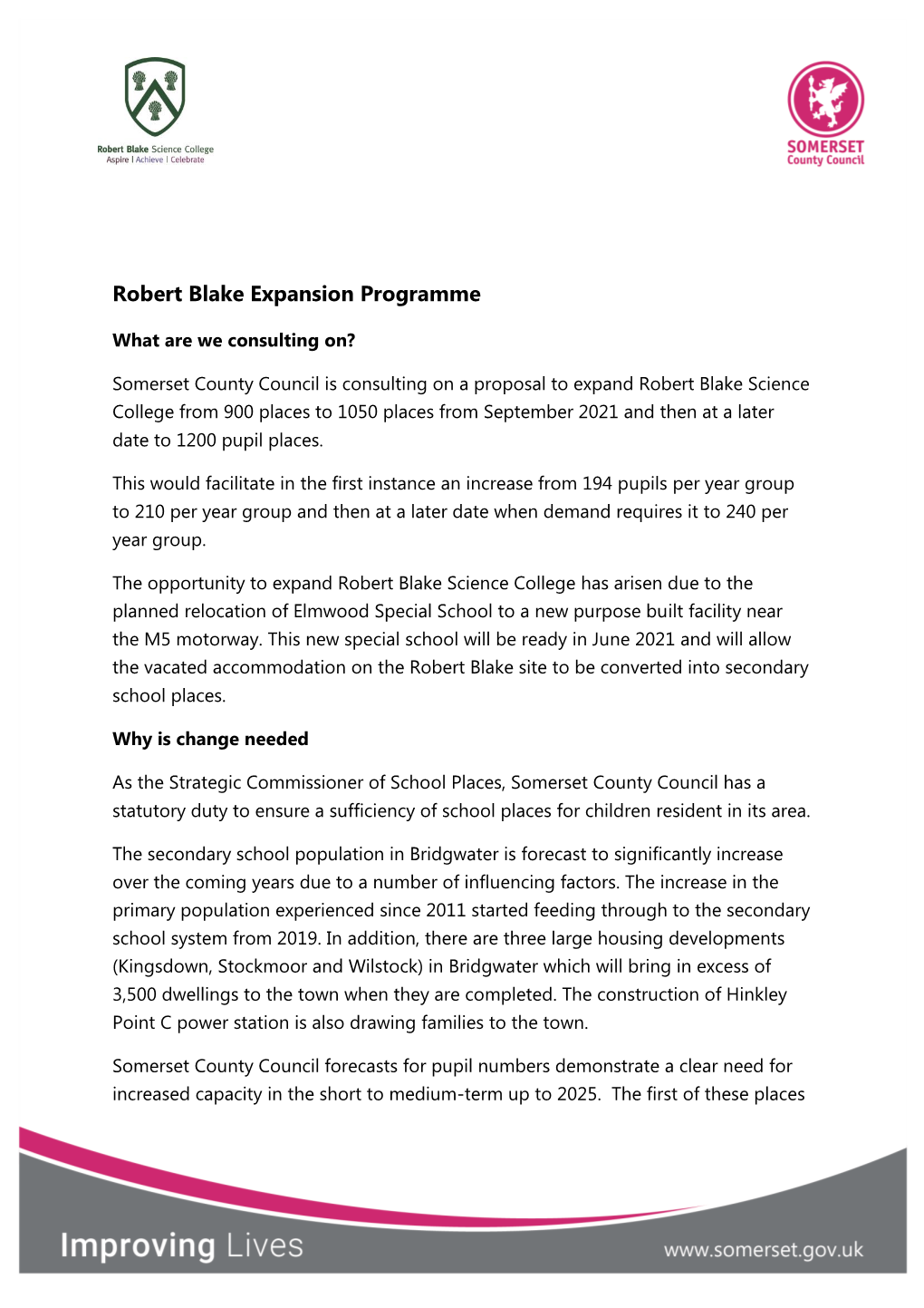 Robert Blake Expansion Programme