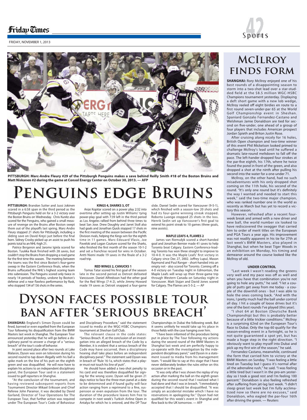 Penguins Edge Bruins