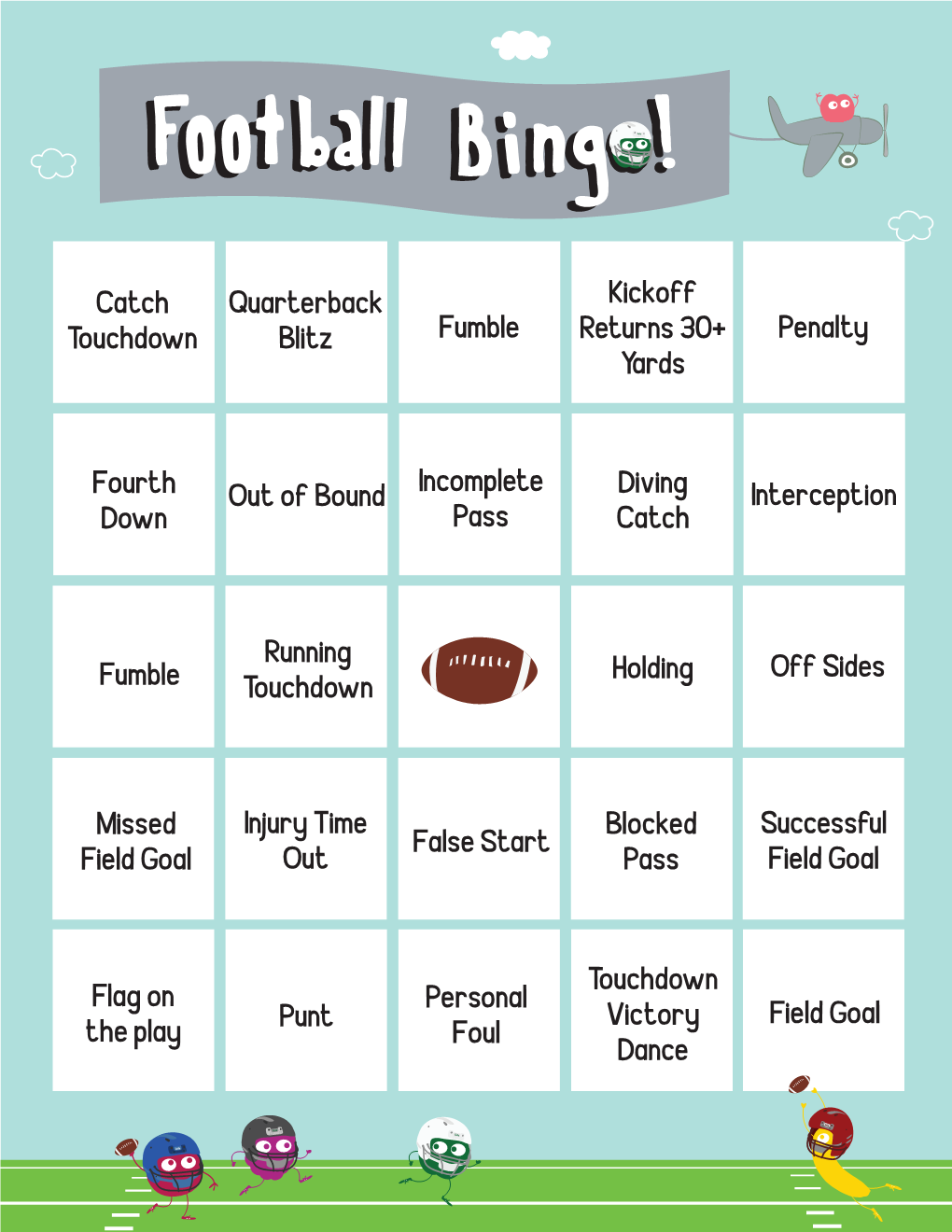 Football Bingo Cards