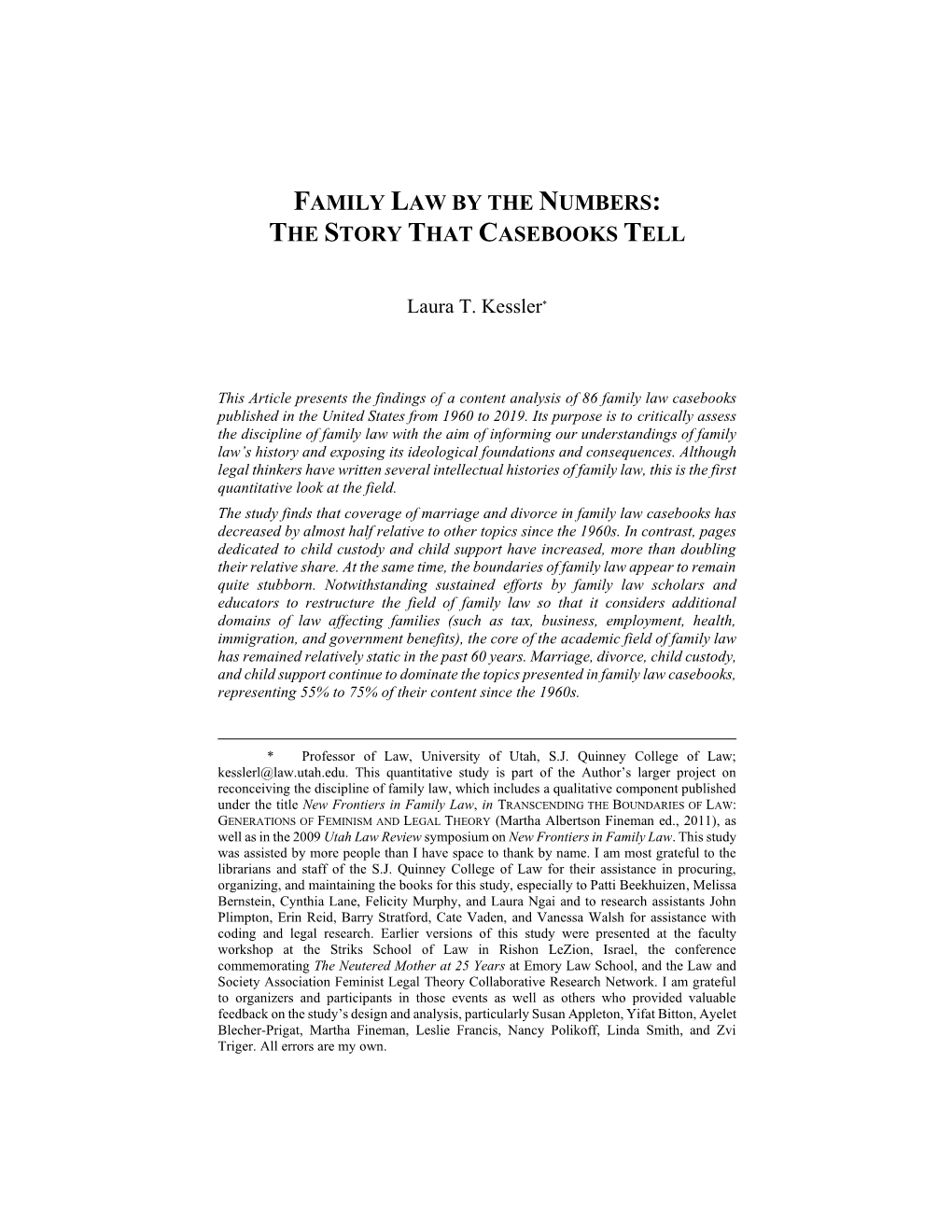 View Symposium on New Frontiers in Family Law
