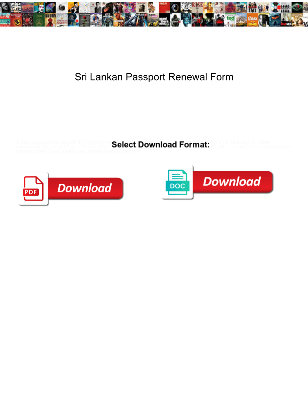 Sri Lankan Passport Renewal Form