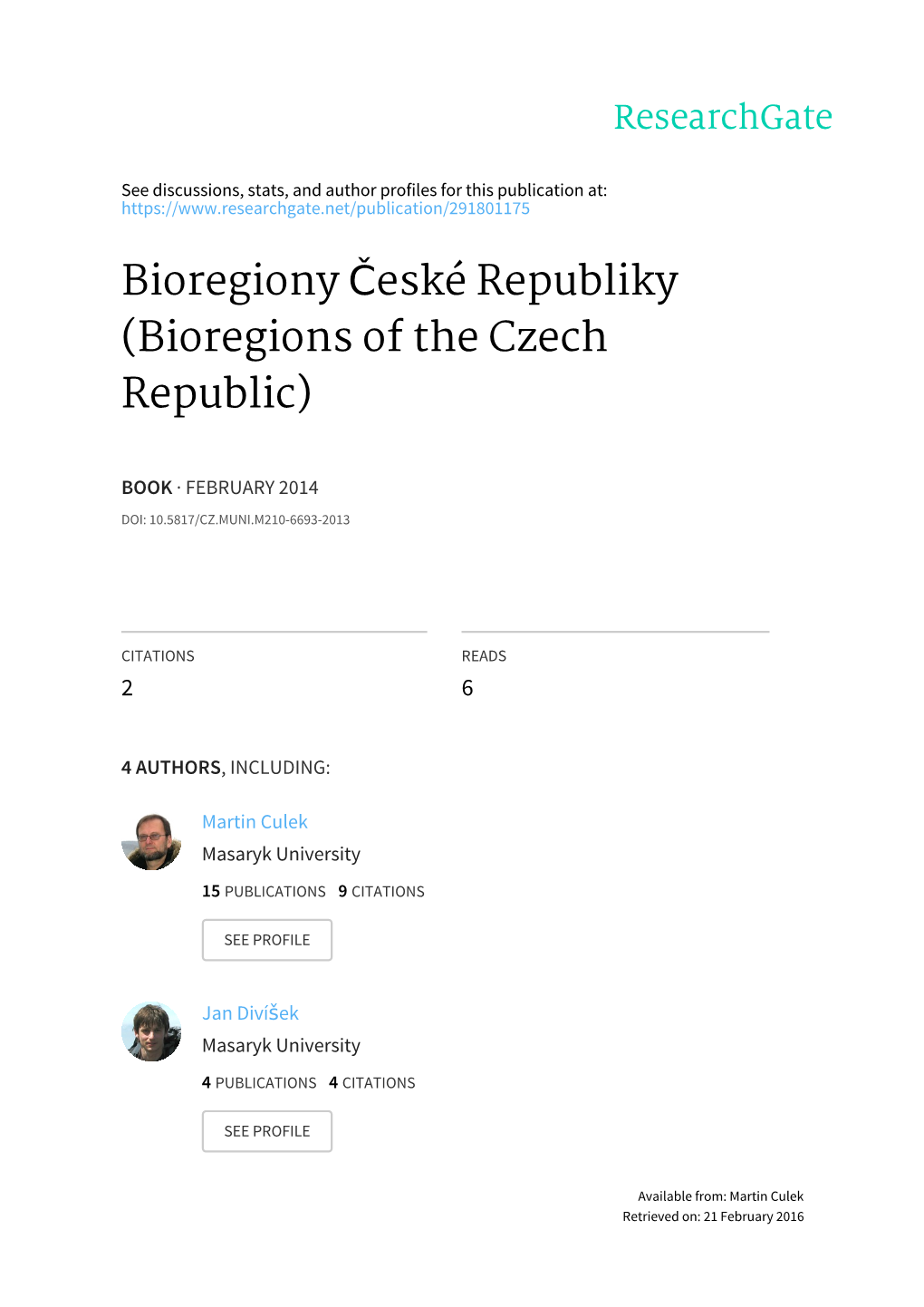 Bioregiony České Republiky (Bioregions of the Czech Republic)
