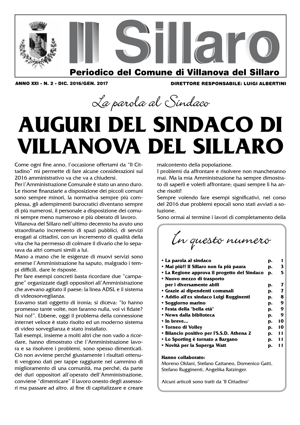 AUGURI DEL SINDACO DI VILLANOVA DEL SILLARO Come Ogni Fine Anno, L’Occasione Offertami Da “Il Cit- Malcontento Della Popolazione