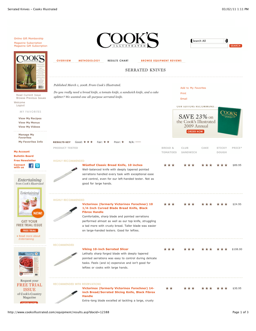 Serrated Knives - Cooks Illustrated 03/02/11 1:11 PM