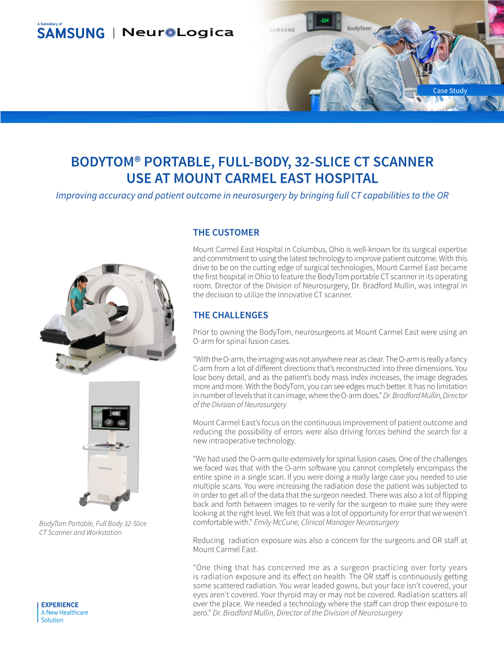 Bodytom® Portable, Full-Body, 32-Slice Ct Scanner Use at Mount Carmel East Hospital