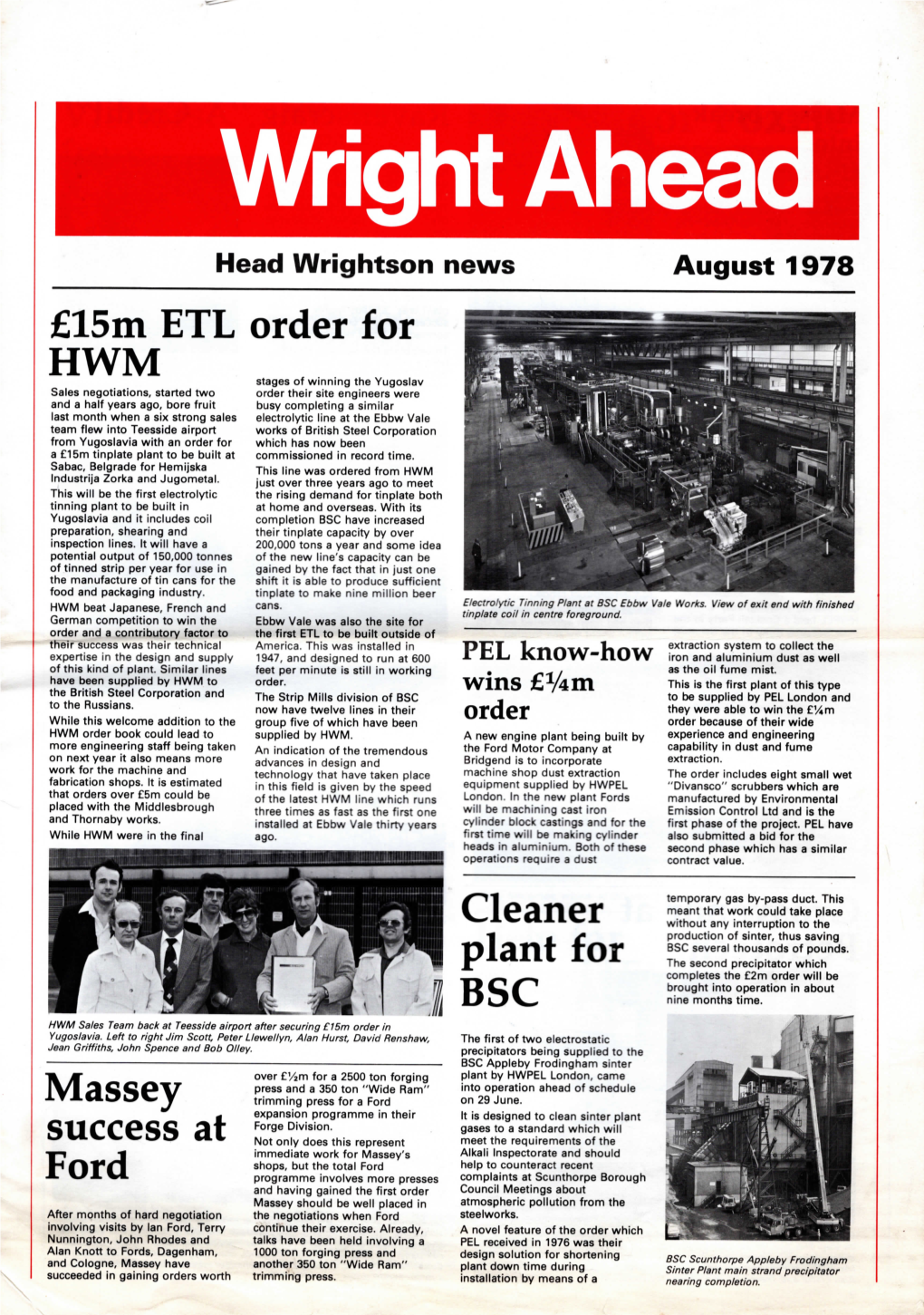 Head Wrightson News August 1978