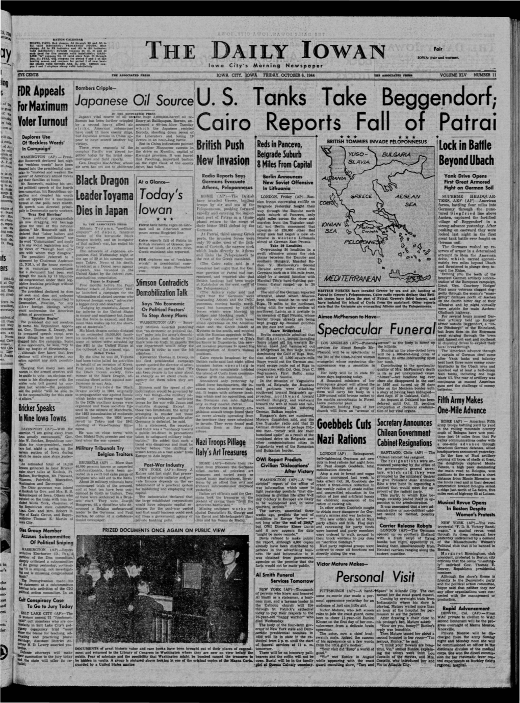 Daily Iowan (Iowa City, Iowa), 1944-10-06
