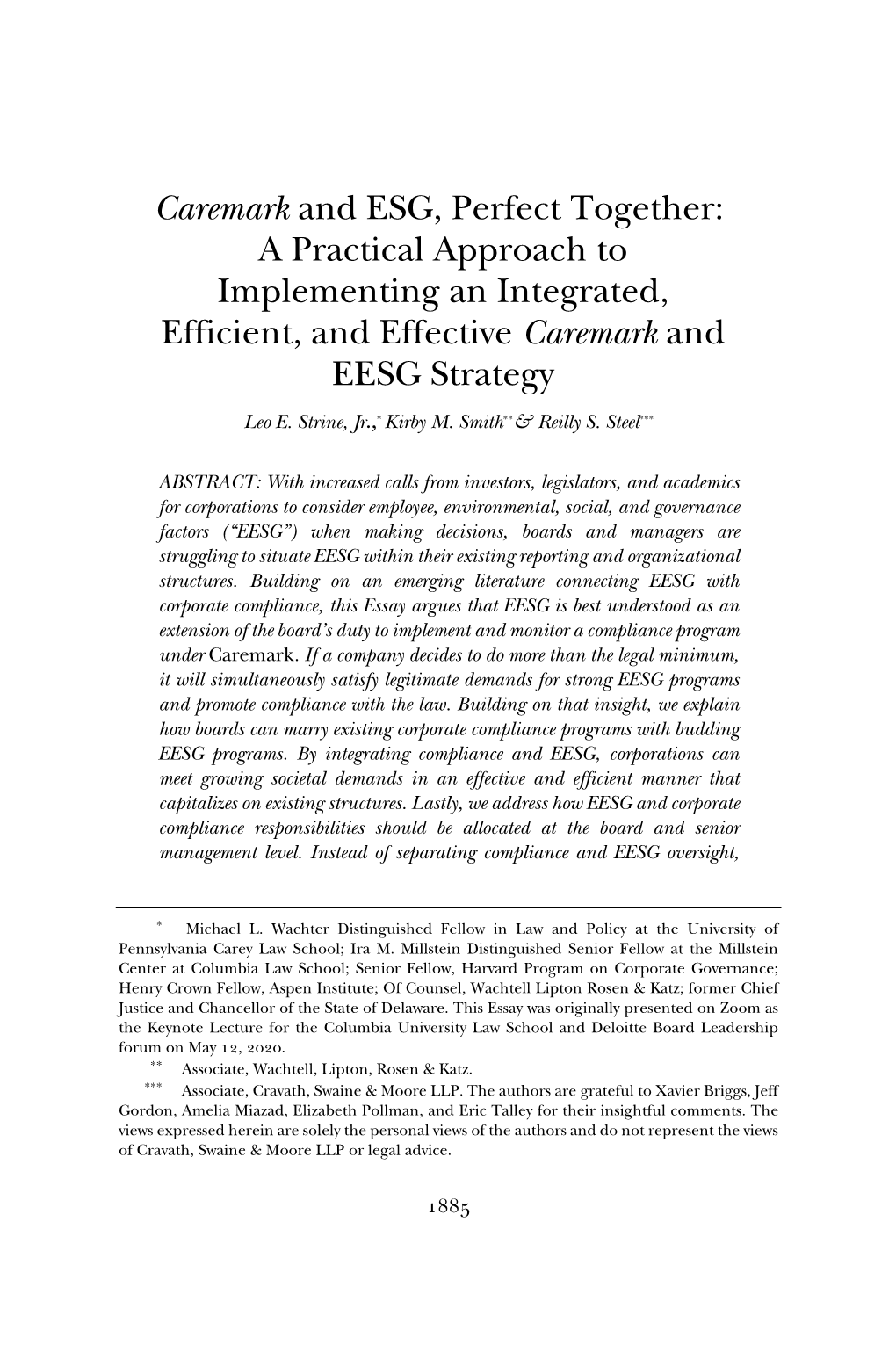 A Practical Approach to Implementing an Integrated, Efficient, and Effective Caremark and EESG Strategy