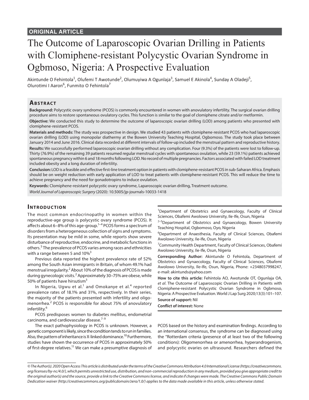 The Outcome of Laparoscopic Ovarian Drilling in Patients With