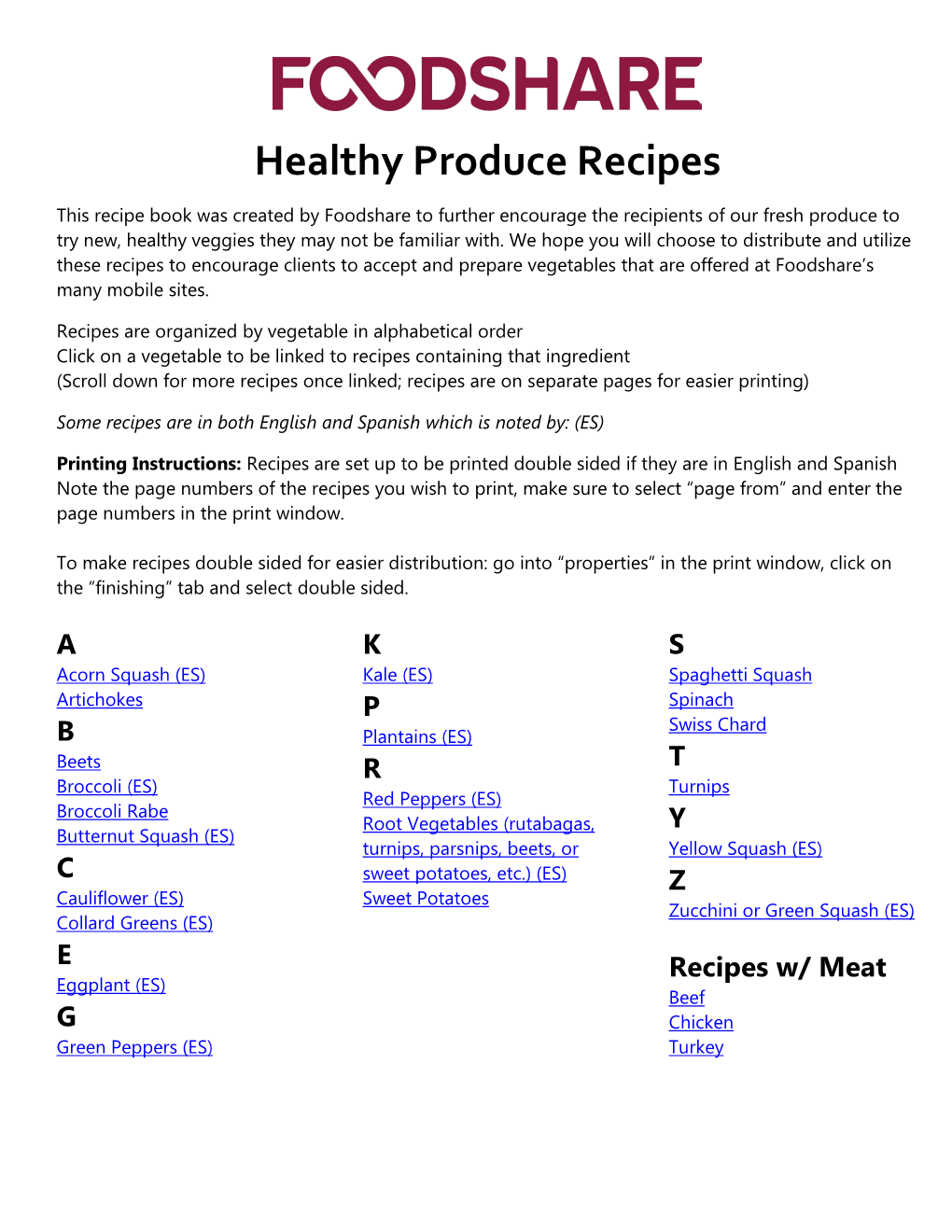 Healthy Produce Recipes