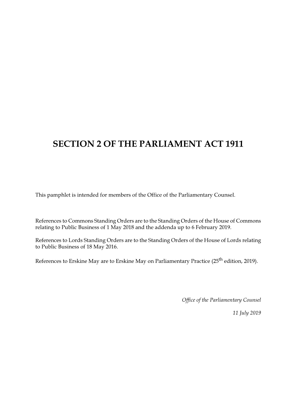 Section 2 of the Parliament Act 1911