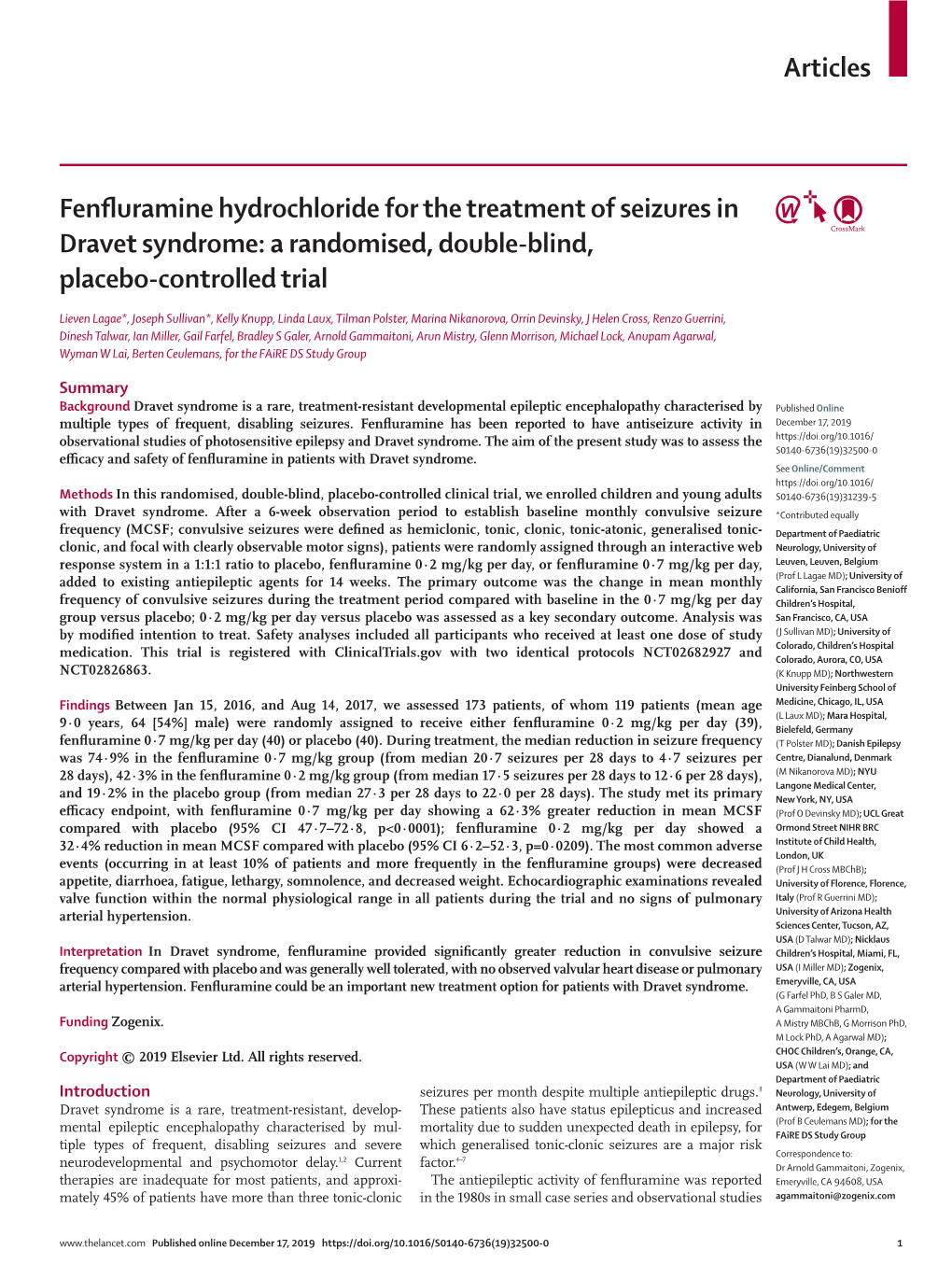 Fenfluramine Hydrochloride for the Treatment of Seizures in Dravet Syndrome: a Randomised, Double-Blind, Placebo-Controlled Trial