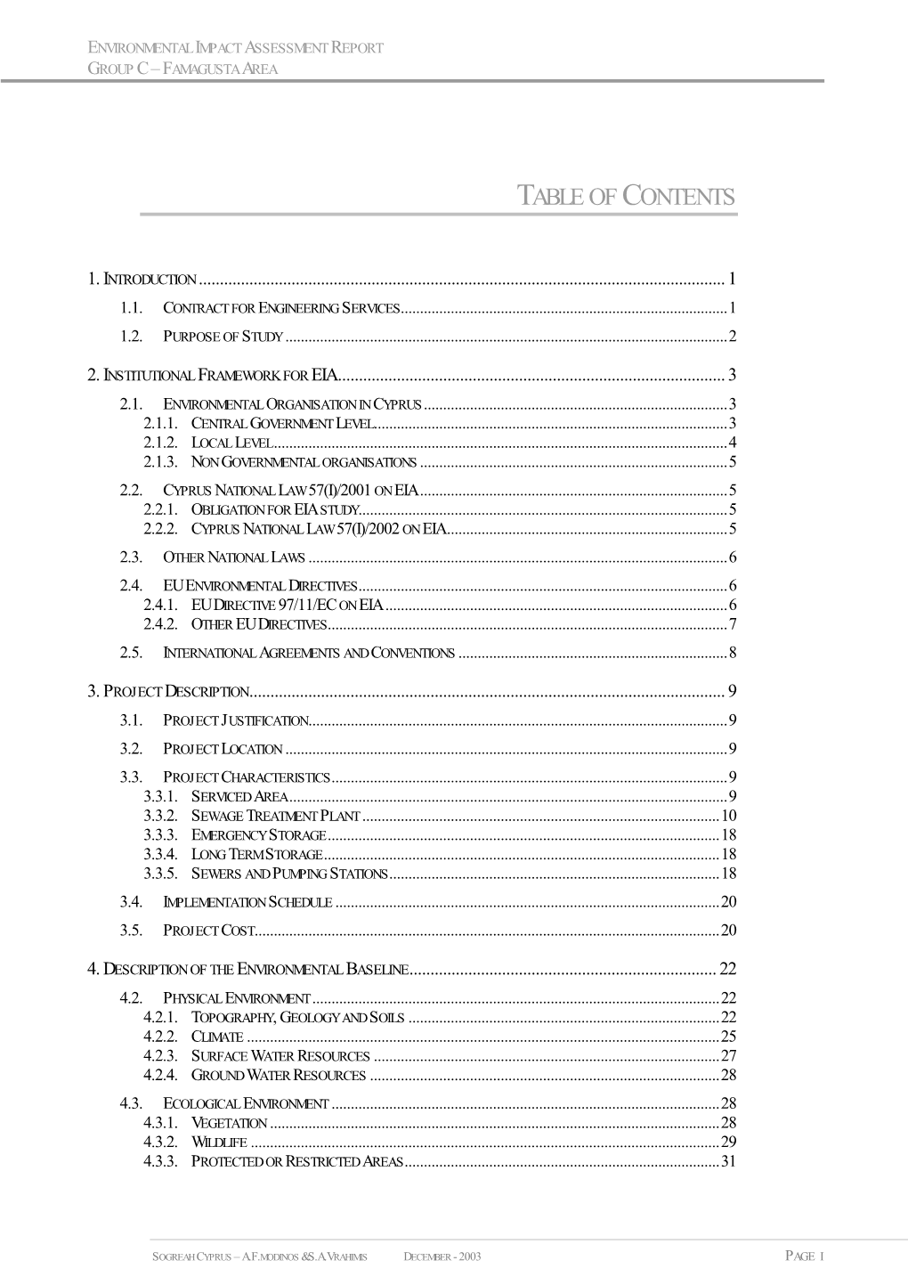 Table of Contents